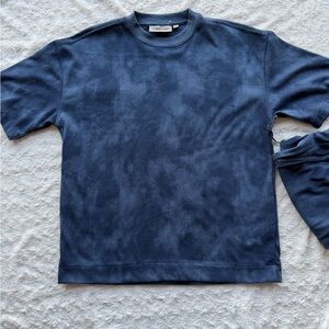 Men's Navy Tie-Dye short and shirt set